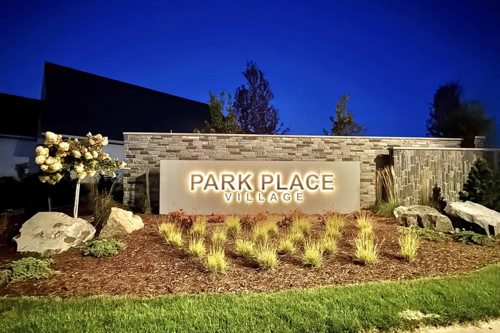 park-place-village-sign-night-lights